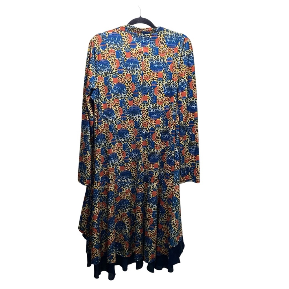 Reborn NY Boho Chic Kimono Open Front Layered Maxi Cardigan Duster Womens XL - Picture 3 of 9